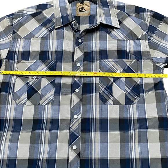 Coevals Club Short Sleeve Plaid Pear Snap Buttons Western Shirt - Picture 3 of 9
